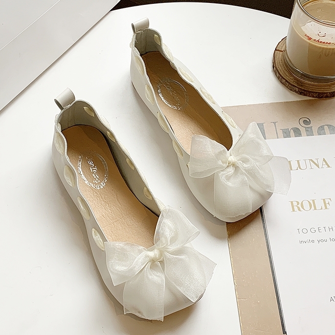 オーガンジーリボンバレエシューズ Ambifashion