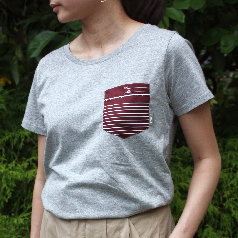 ノートの端っこtシャツ エンジ Kino Q