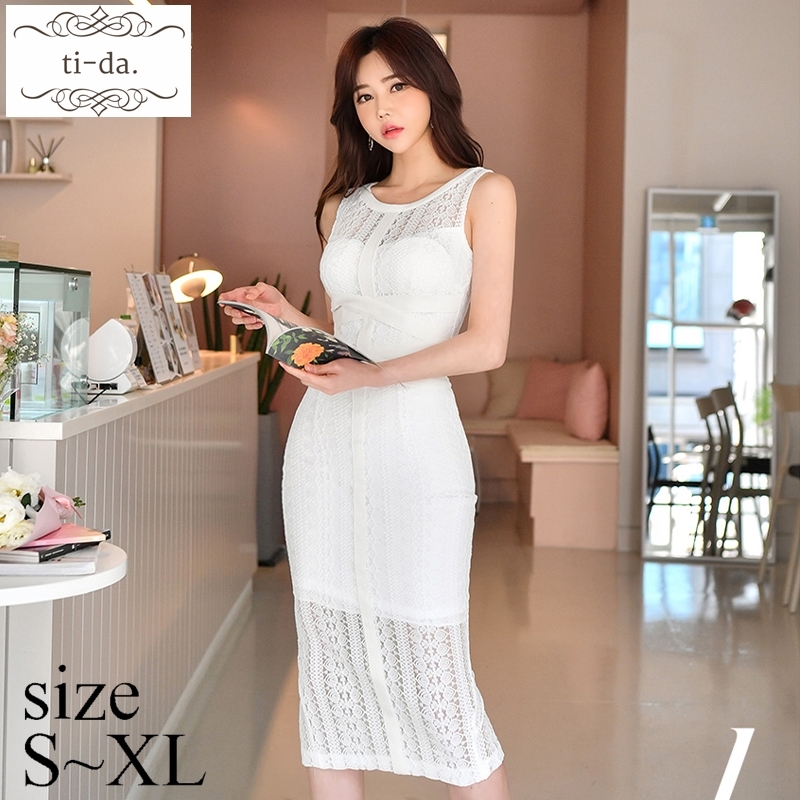 No 855 韓国ワンピース きれいめワンピース 大人可愛いワンピース タイトワンピース レースワンピース Ti Da
