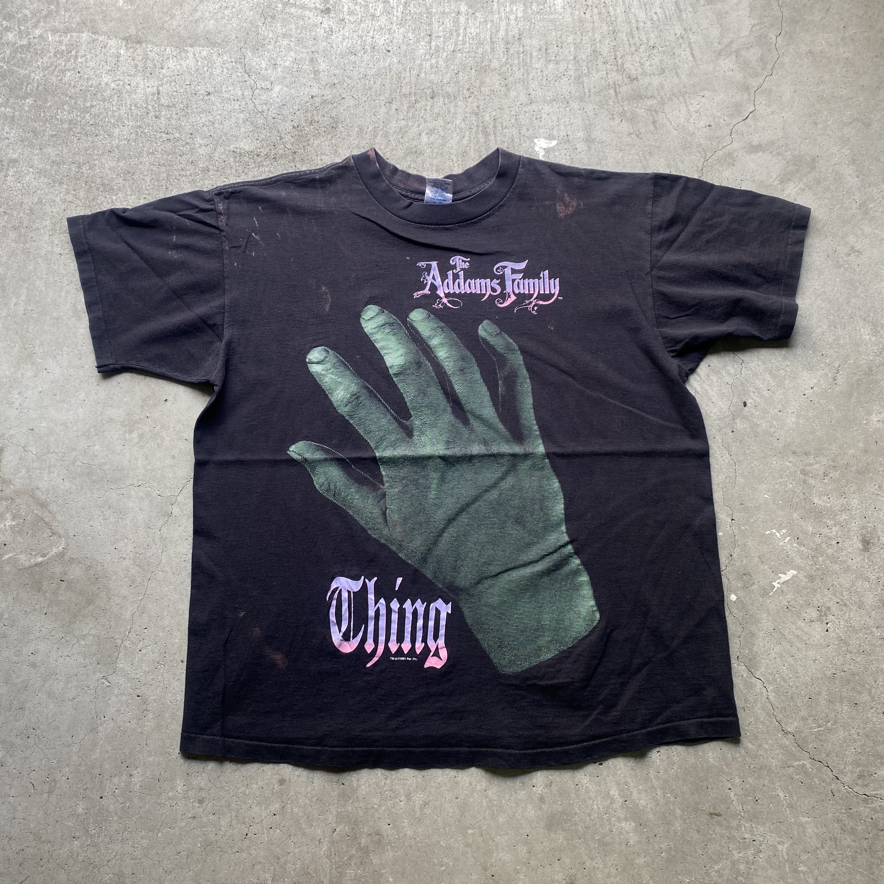 90年代 Addams Family アダムスファミリー Thing ハンド プリントtシャツ ムービーtシャツ メンズxl Tシャツ Cave 古着屋 公式 古着通販サイト