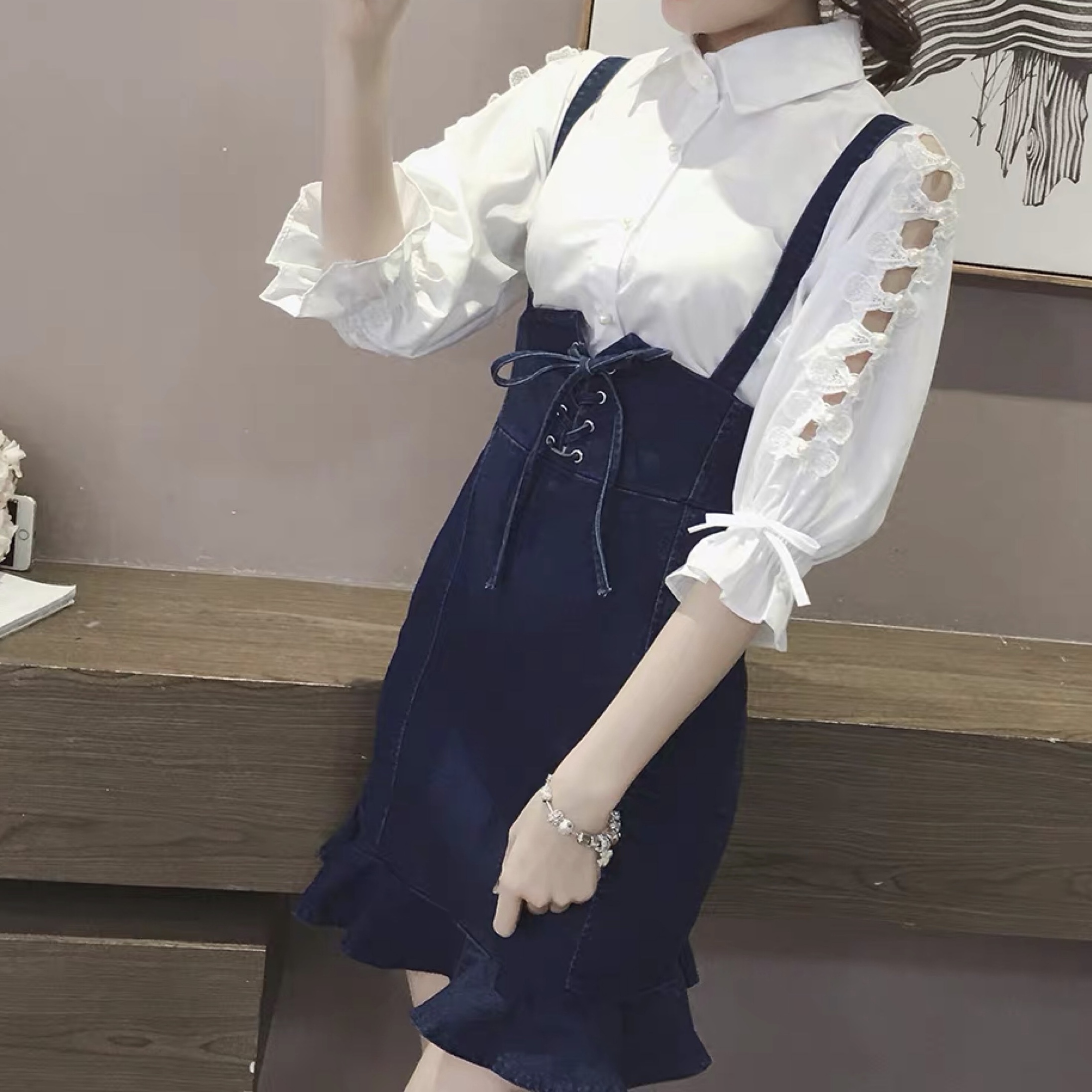 レースアップサス付きスカートsb4 Stella Tokyo