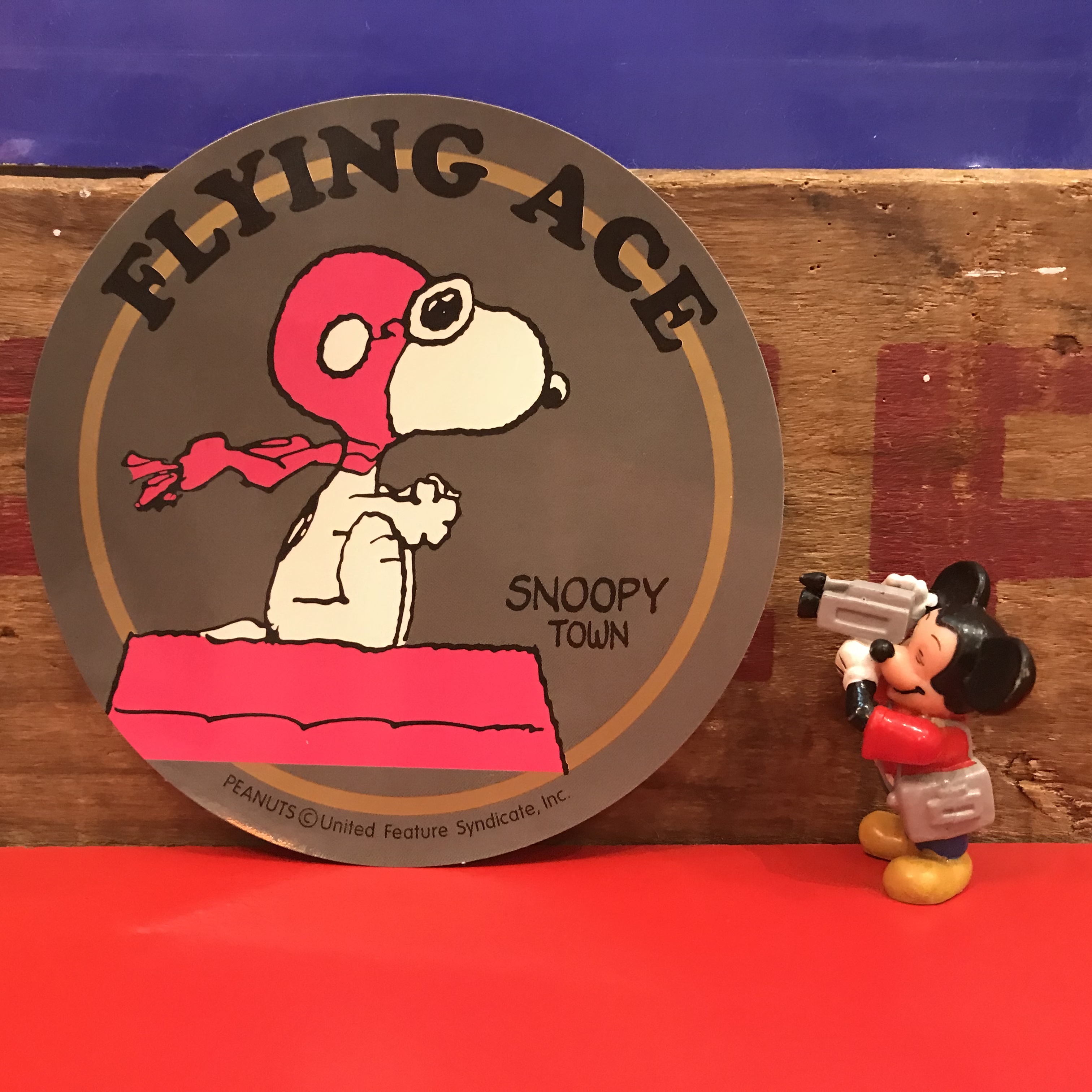 スヌーピー Peanuts フライング エース 特大ステッカー 限定品 00年製 福岡 大名のおもちゃ屋 トイズヘッド