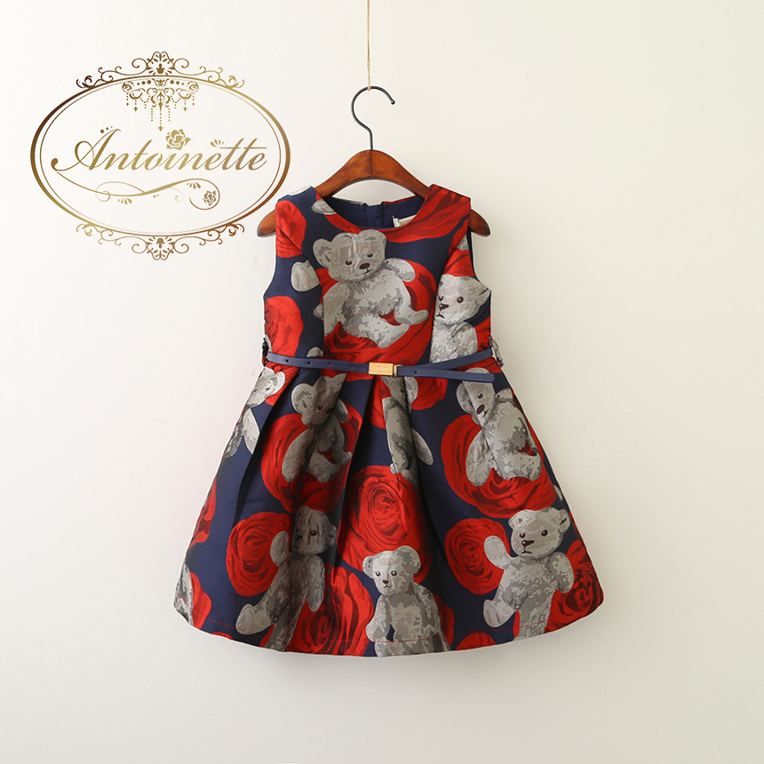 子供服 くまちゃん くまちゃんワンピ テディベア キッズワンピ キッズコーデ おでかけ服 かわいい おんなこ 女の子 Antoinette
