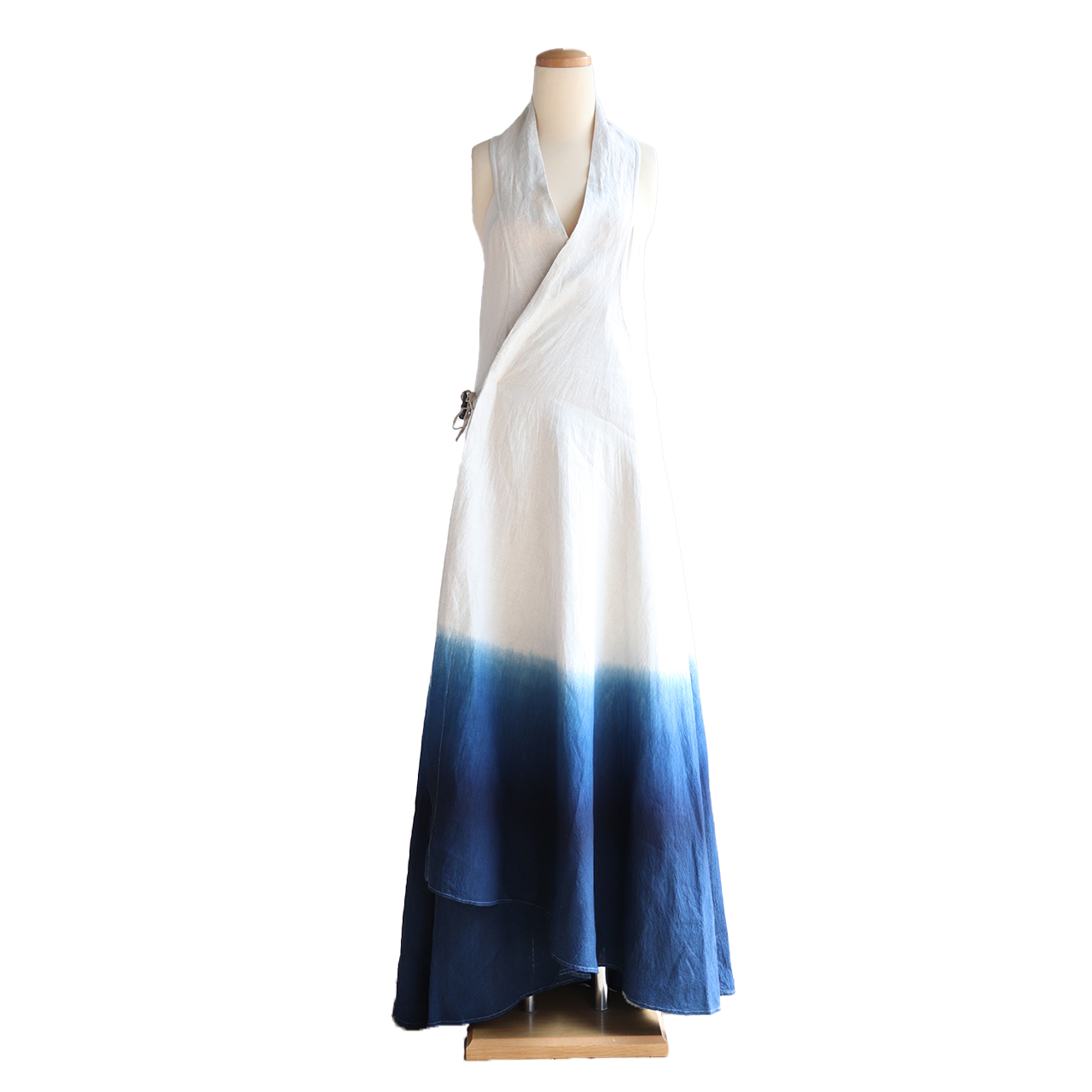 琉球藍染 ロングラップドレス グラデーション Suplus