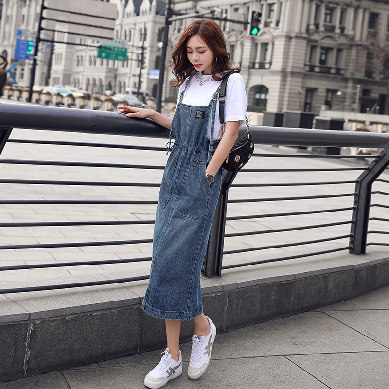 デニムワンピース ジャンパースカート ロング ワンピース レディース ミモレ丈 ロング デニム かわいい おしゃれ カジュアル 無地 春 夏 秋 10代 代 30代 40代 大人カジュアル ワンピース コーデ 大きいサイズ Xl 2xl ストレート デニム ハイウエスト ノースリーブ