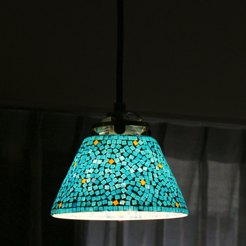 ペンダントライト ガラス おしゃれ モザイク 1灯 シーリングライト かわいい 可愛い 天井照明 吊り下げ照明 トイレ 玄関 キッチン カフェ 雑貨屋リエット