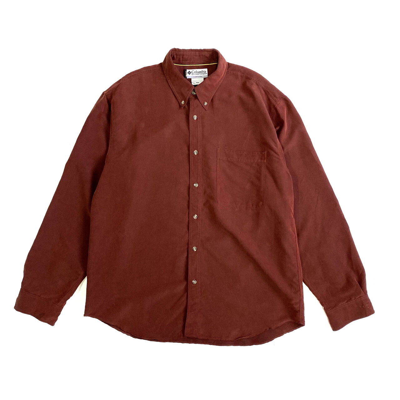 ビッグサイズ Columbia コロンビア 長袖 無地 シャツ メンズ2xl相当 古着 ボタンダウンシャツ ブラウン 茶色 アウトドア 大きいサイズ 長袖シャツ Al2109 Cave 古着屋 公式 古着通販サイト