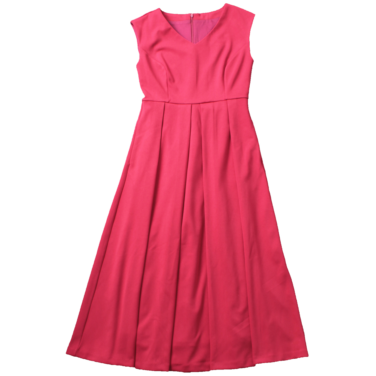 フィットアンドフレアワンピース レッド Huppe