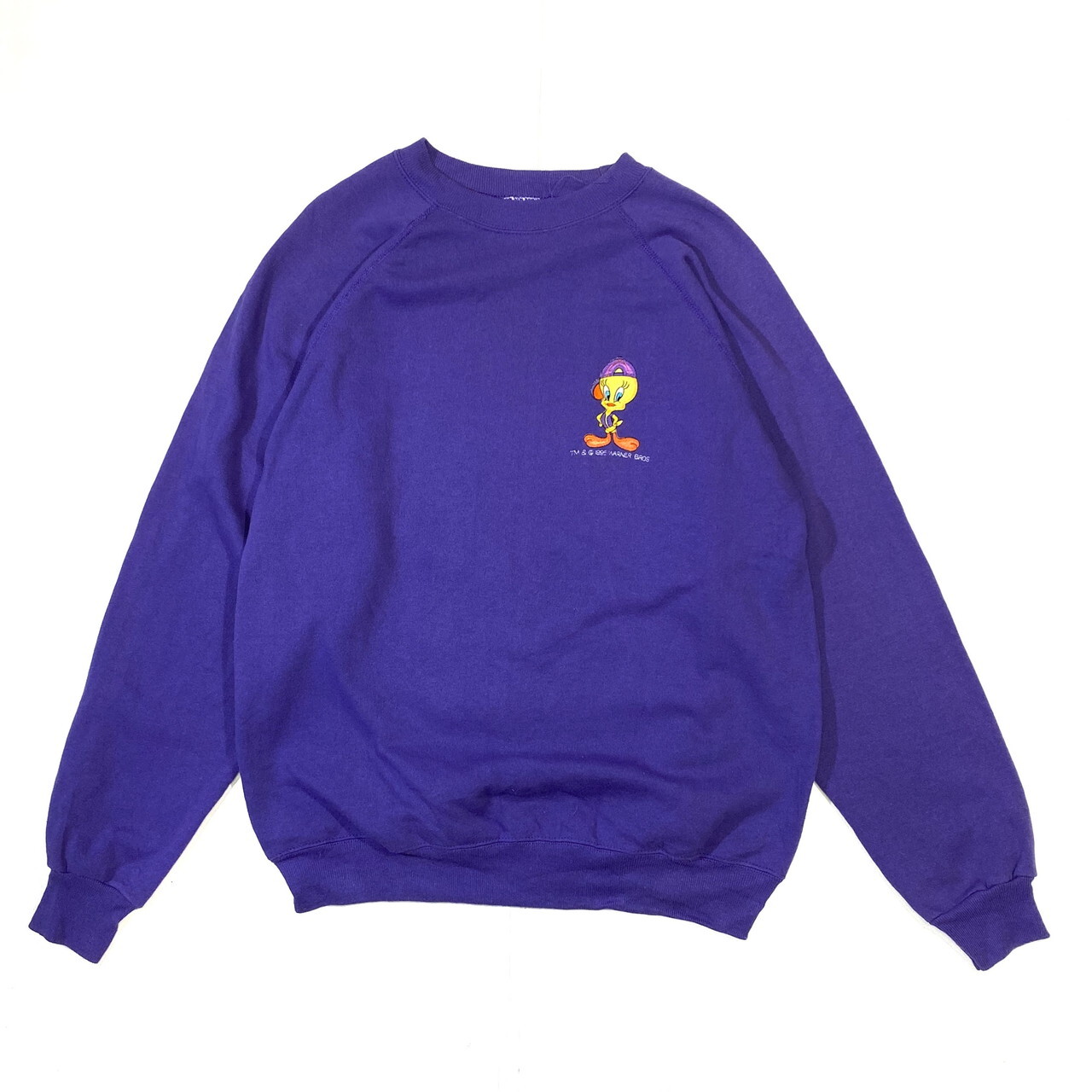 90年代 Tweety トゥイーティー スウェットシャツ レディースxl 古着 Wabner Bros 90s ビンテージ ヴィンテージ Hanes ヘインズ プルオーバー キャラクター トレーナー パープル 紫 スウェット All15 Cave 古着屋 公式 古着通販サイト