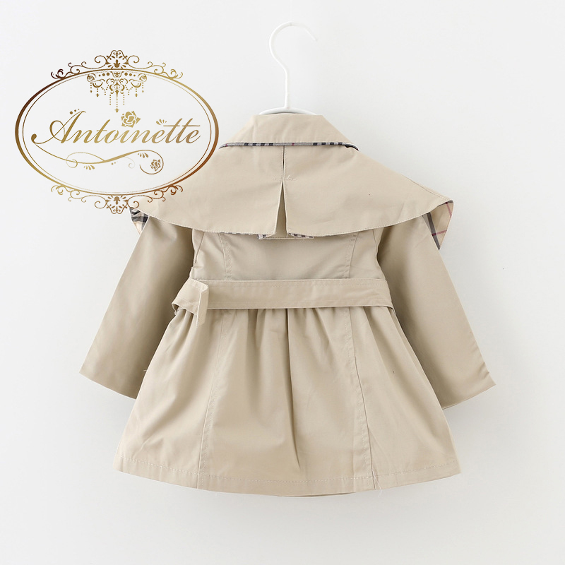 秋新作 赤ちゃん 赤ちゃん用 トレンチ 2017年新作 人気 スプリングコート キッズコート 子供服 子供コート 女の子 スプリングコート キッズコート 秋冬トレンチコート 春用薄手 冬用厚手 子供服 韓国 チェック柄裏地 子供コート キッズ服 女の子服 Antoinette