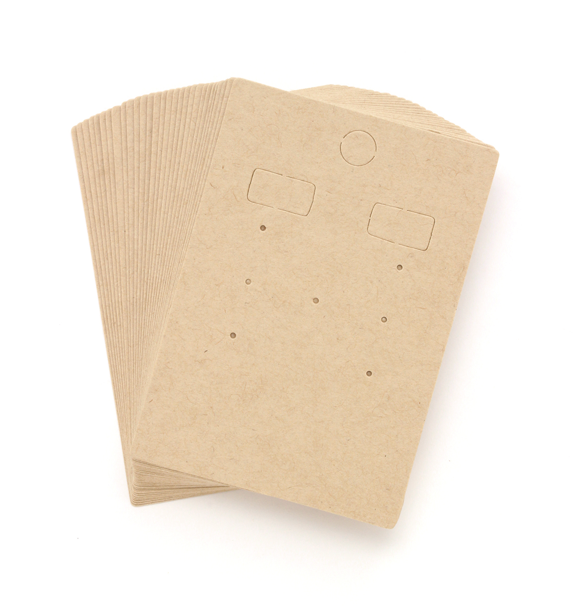 アクセサリー台紙 L 穴上 ピアス ネックレス ブレスレット用 2way クラフト紙 47 67mm 30枚 D080 だいし屋