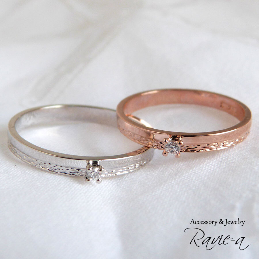 リング 1粒cz シンプル 指輪 ペアリング シルバー925 結婚指輪 記念日 プレゼント Ravie A