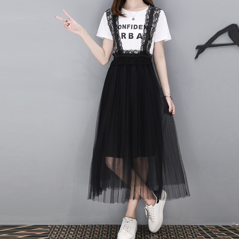 春夏新作 レースチュールワンピース サスペンダー ワンピース ｔシャツセット デート 通勤通学 フレアワンピース 透かし チュール ワンピース ミディ丈 ワンピース ロング丈 オーバーオール ワンピース オールインワン マタニティ ジャンパースカート 春夏 ワンピース
