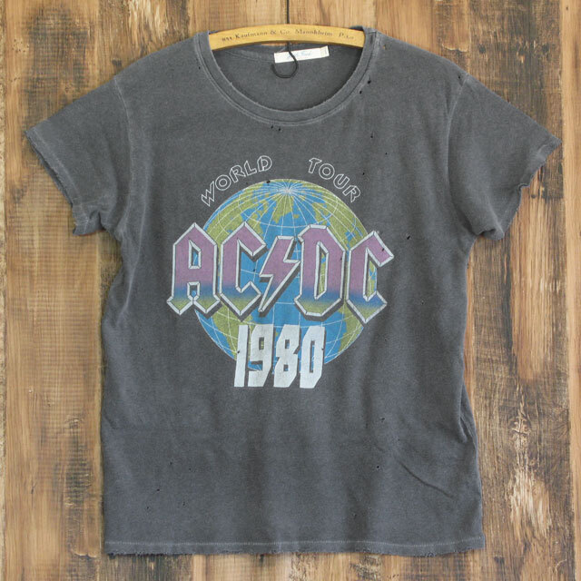 送料無料 Junk Food ジャンクフード Ac Dc 1980 レディース ダメージ Tシャツ Kei Style