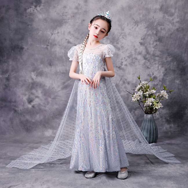 キラキラ輝く エルサ風 ドレス 女の子 衣装 エルサ 風 アナ雪2 ドレス 子ども服 プリンセス キッズ ファッション 子供服 女の子 ワンピース 衣装 コスプレ 七五三 ハロウィン クリスマス プレゼント 100 110 1 130 140 150 送料無料 韓国レディース キッズ