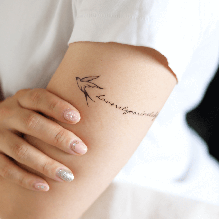 ハートバード タトゥーシール 感性デザイン Lサイズ Base Mag