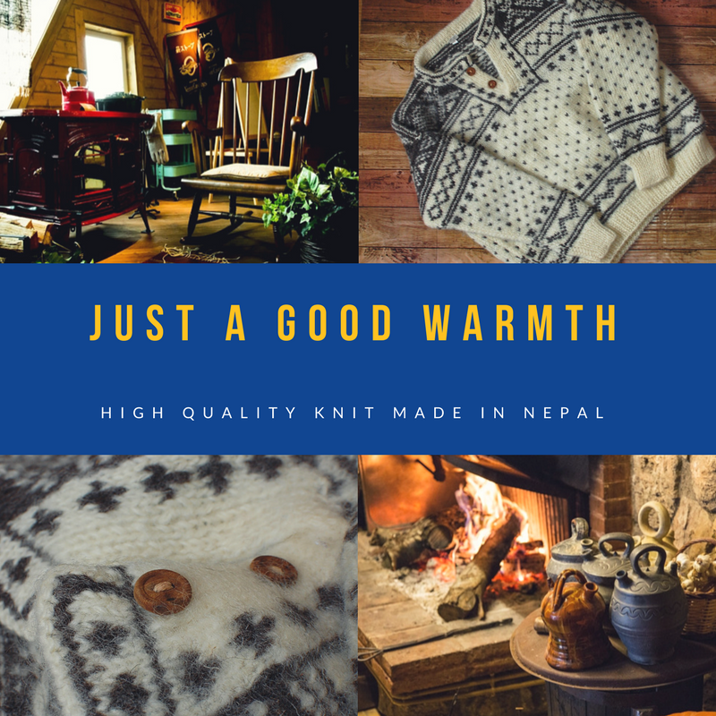 冬のコーデの主役級 ネパール製のノルディック柄 ネイティブ柄のウールセーター Base Mag