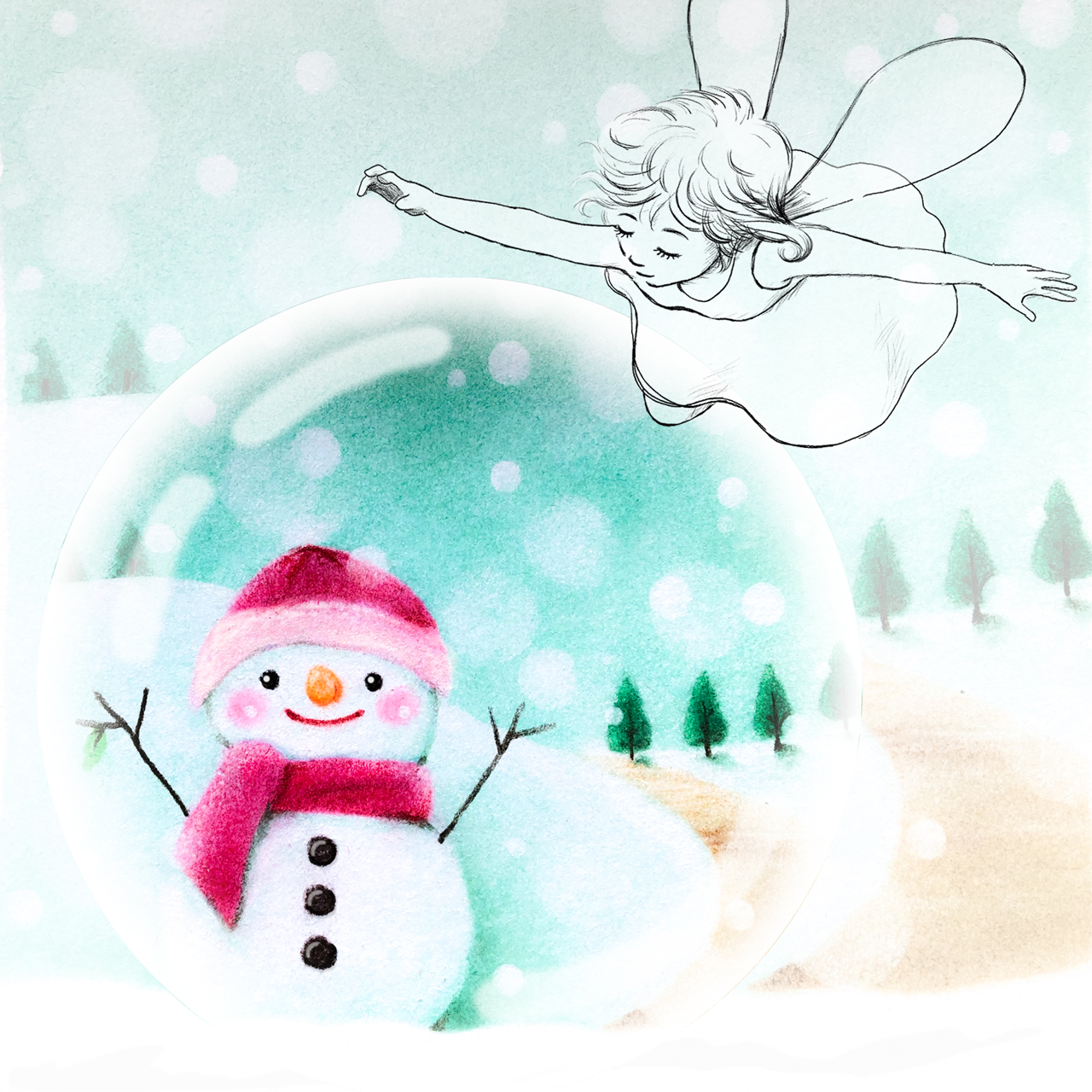 かわいい 雪 の 妖精 イラスト