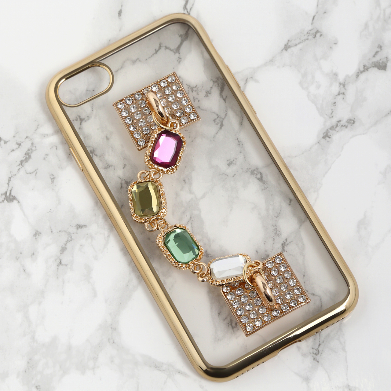 カラフルなビジューとゴールドがアクセント 春夏に持ちたいiphoneケースです Base Mag