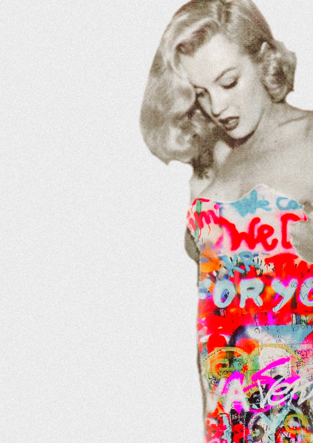 タオル1枚だけを身にまとった セクシーなマリリンモンローアートが登場 Base Mag