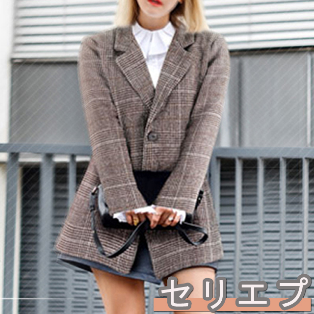 今旬流行の80年代ファッションを取り入れたグレンチェックのテーラードジャケット Base Mag