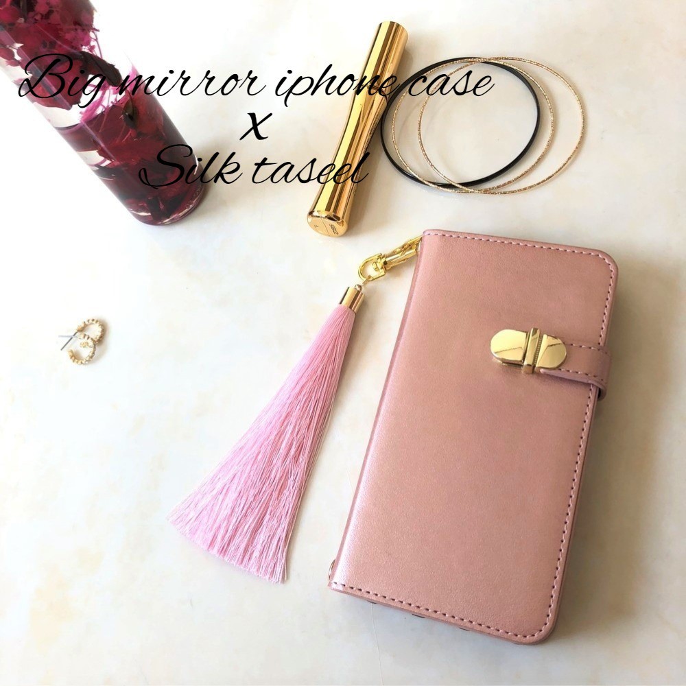 春仕様にチェンジ 大人可愛い手帳型iphoneケース 上品なシルクタッセル Base Mag