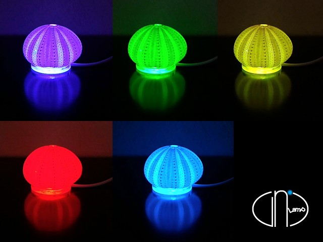 天然のウニの殻をそのまま使用 色合いの変化がきれいなウニランプ Base Mag