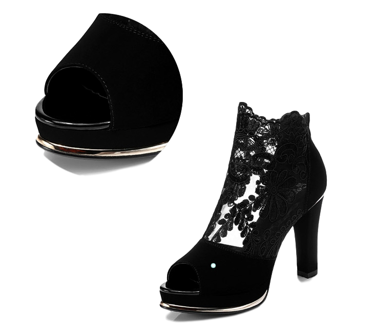 花柄レースのデザインが素敵で可愛い 美脚を演出できるハイヒール Base Mag