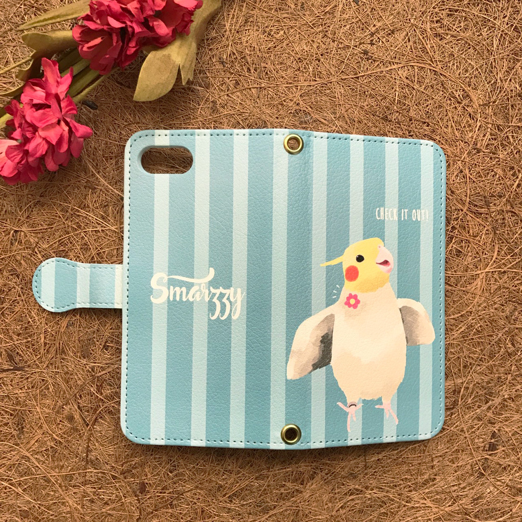 癒し系オカメインコのほんわか手帳型ケース Base Mag