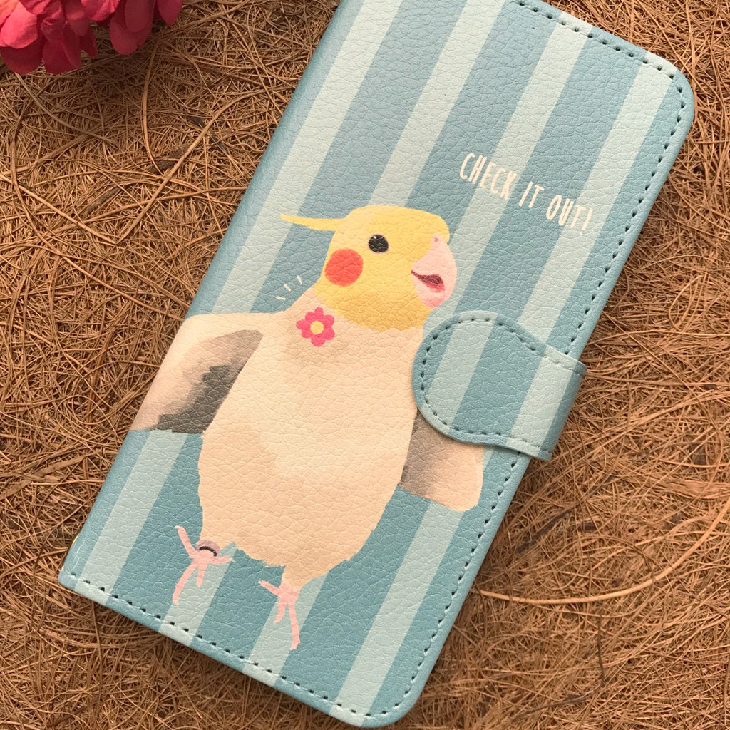 癒し系オカメインコのほんわか手帳型ケース Base Mag