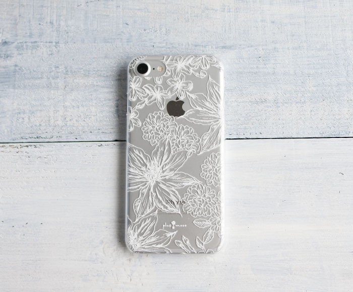 大人かわいい シンプルボタニカルなiphoneクリアケース Base Mag