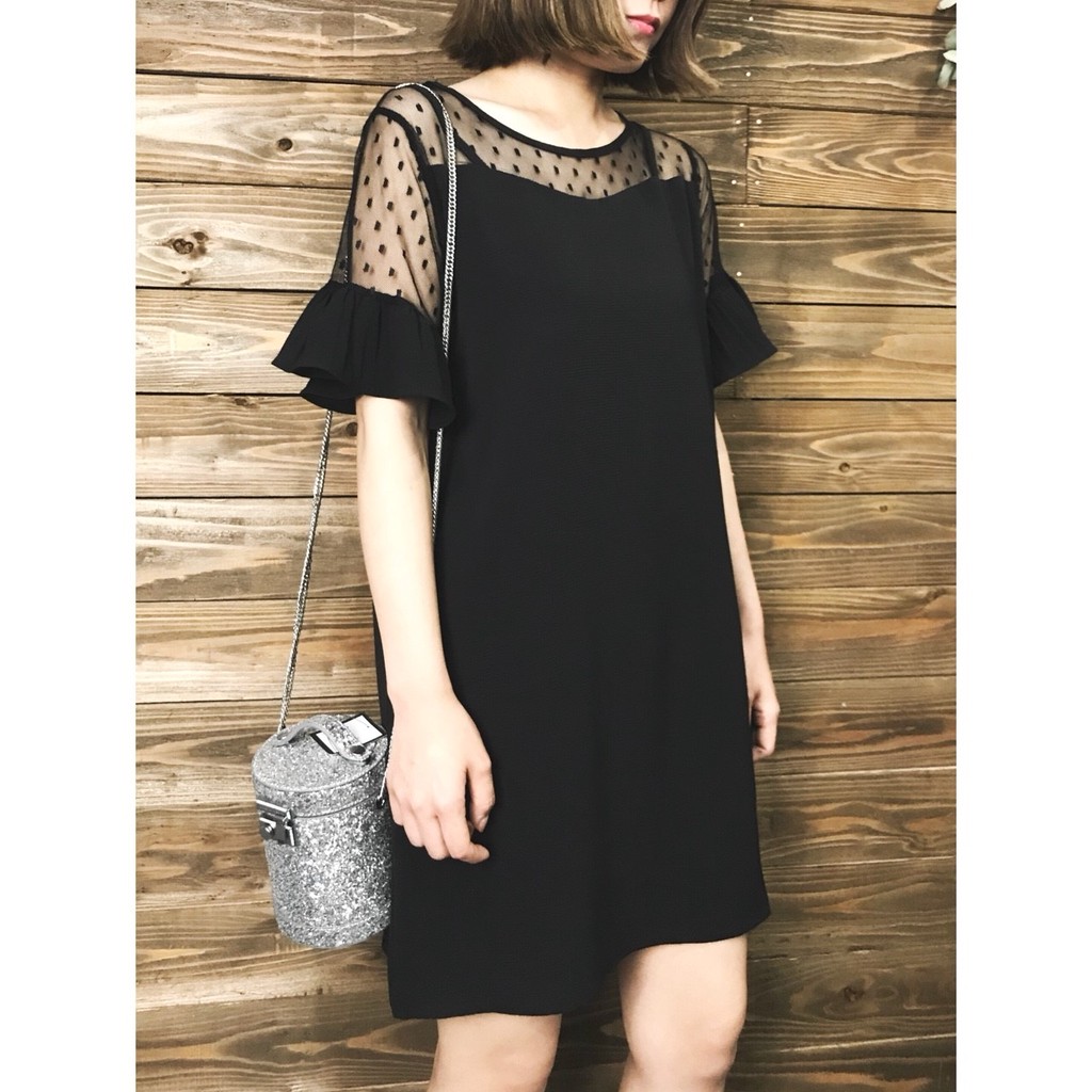 お呼ばれやパーティーにも トレンドのドットシースルーワンピース Base Mag