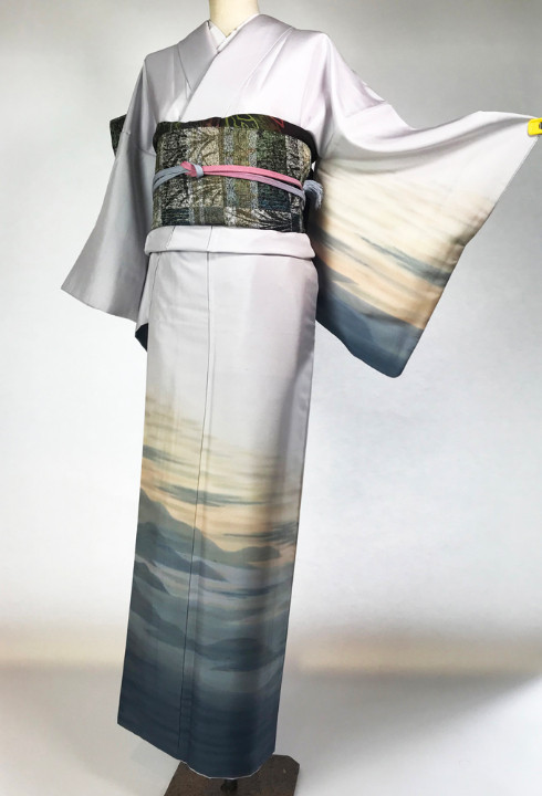若年層からご年配の方まで着られる日本三大紬「牛首紬」の訪問着！しゃれ袋帯を含む4点セット | BASE Mag.