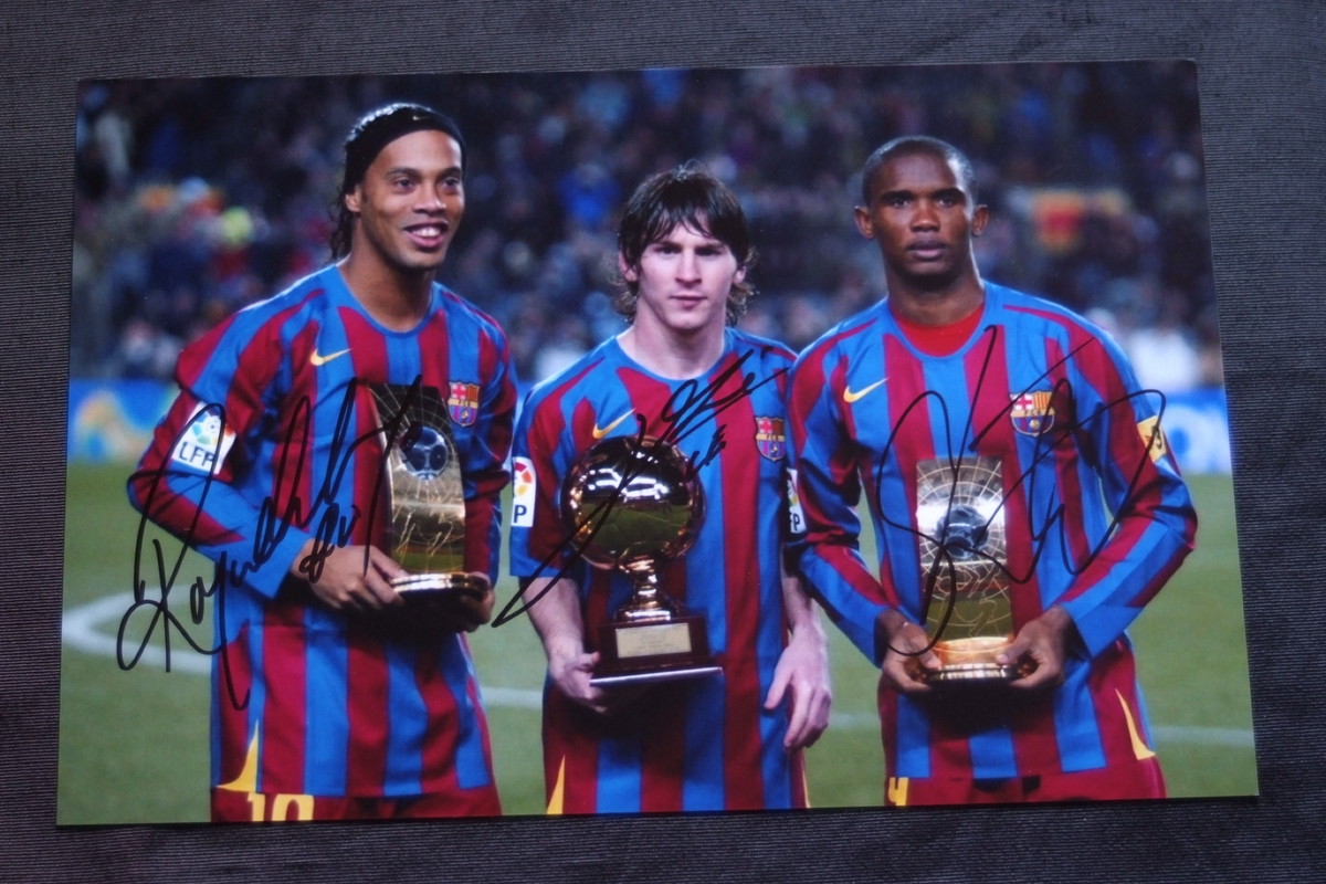 Ronaldinho Messi Eto O Signed Photo ロナウジーニョ メッシ エトーの Celebcity