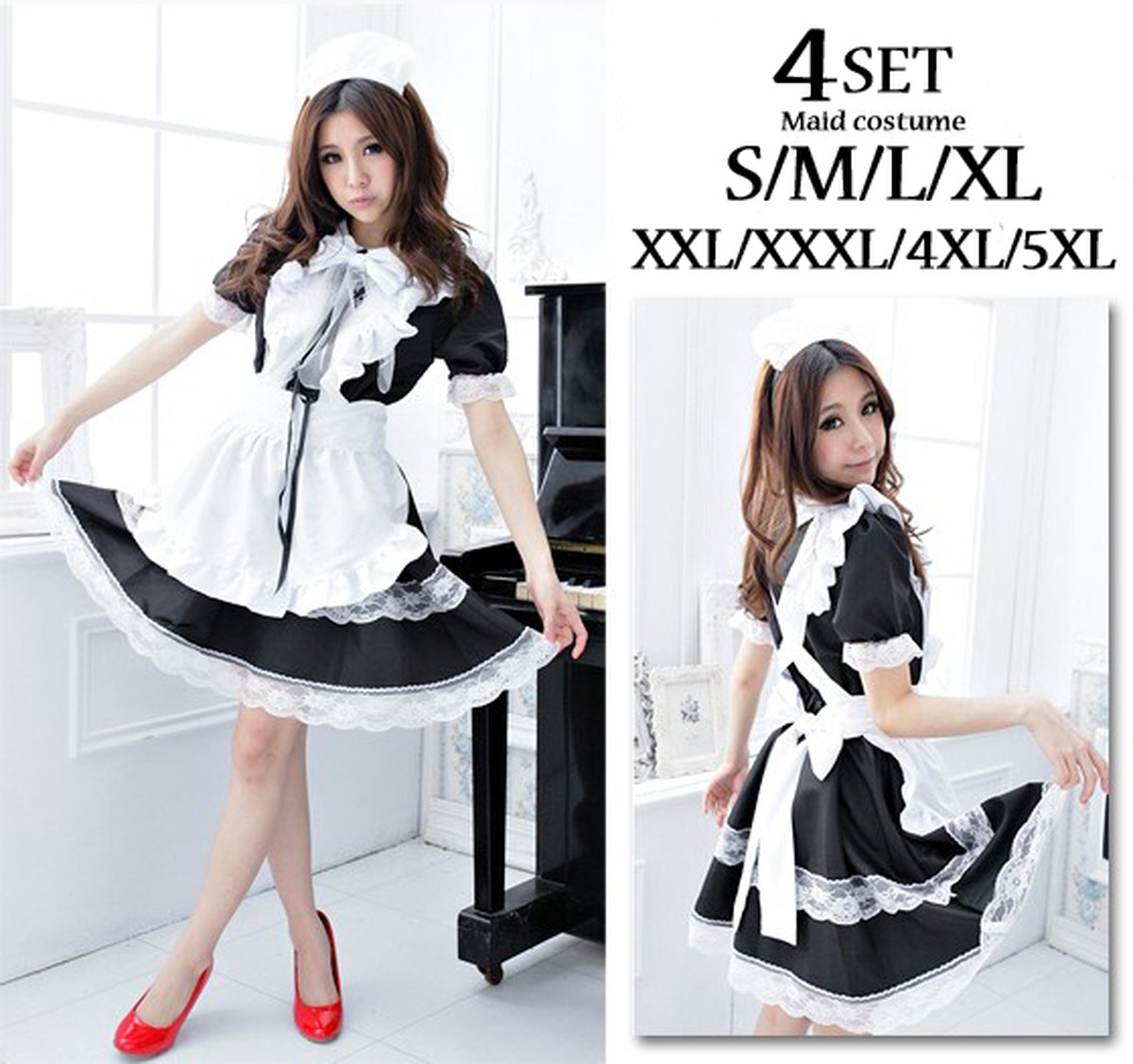 メイド服 コスプレ衣装 コスチューム 大きいサイズ S ｍ ｌ Xl 3l 4l 5l 6l Di 毒いちご 韓国ファッション