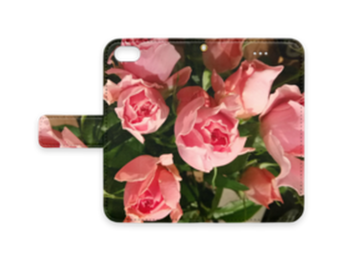 スマホケース手帳型 Iphone7 8 Or ｘ ピンクのバラa Crystalhk
