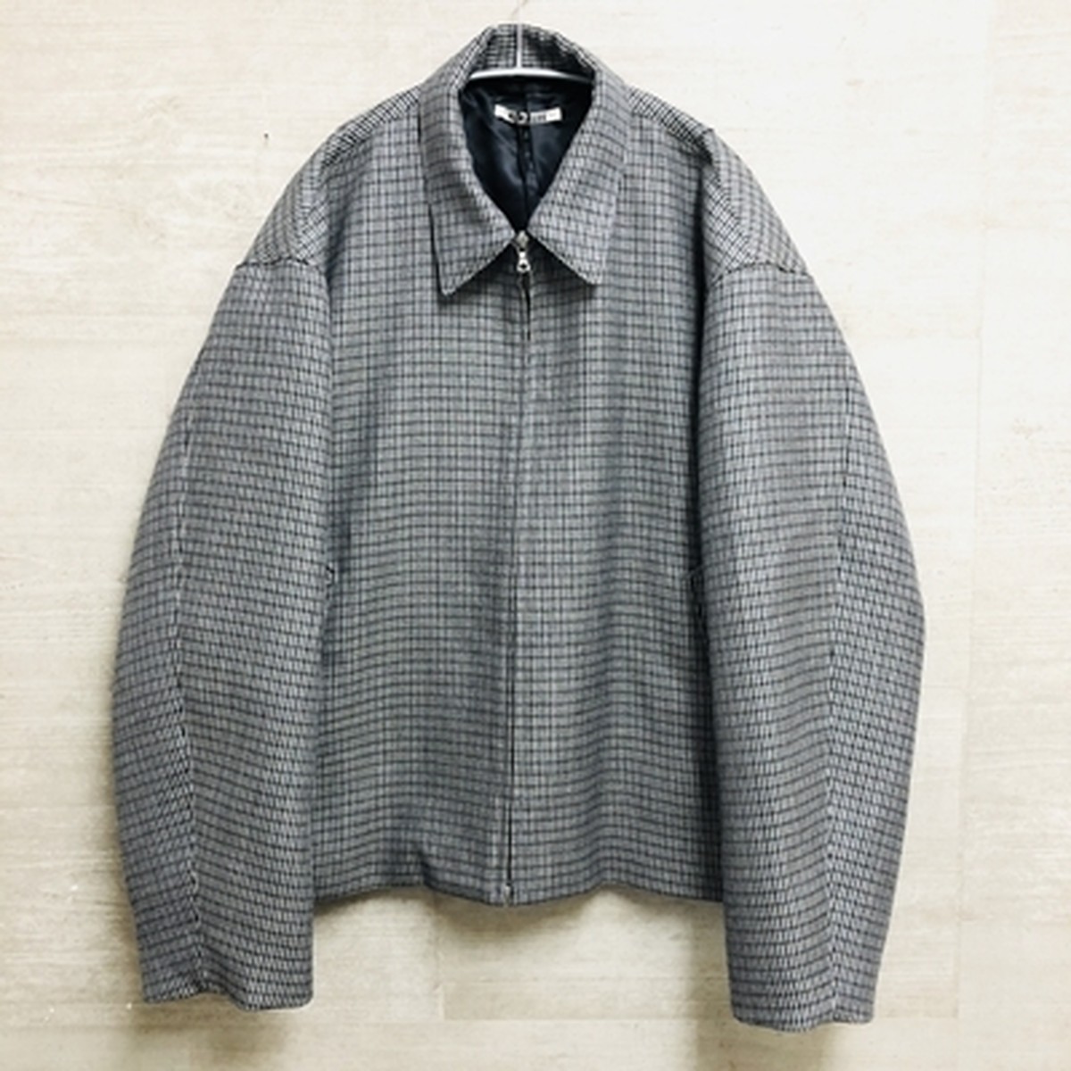 Auralee オーラリー 19aw Double Face Check Zip Blouson ジップアップブルゾン ジャケット 5 ライトブルー ガンチェック ブランド古着brooch