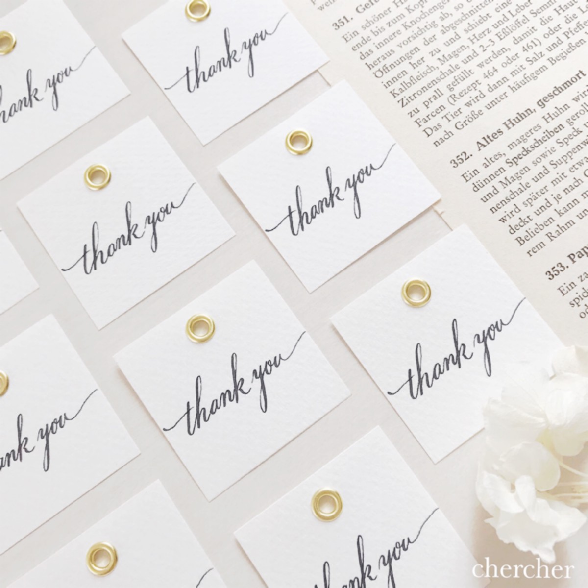 送料無料 サンキュータグ カリグラフィー Chercher カリグラフィー長久手