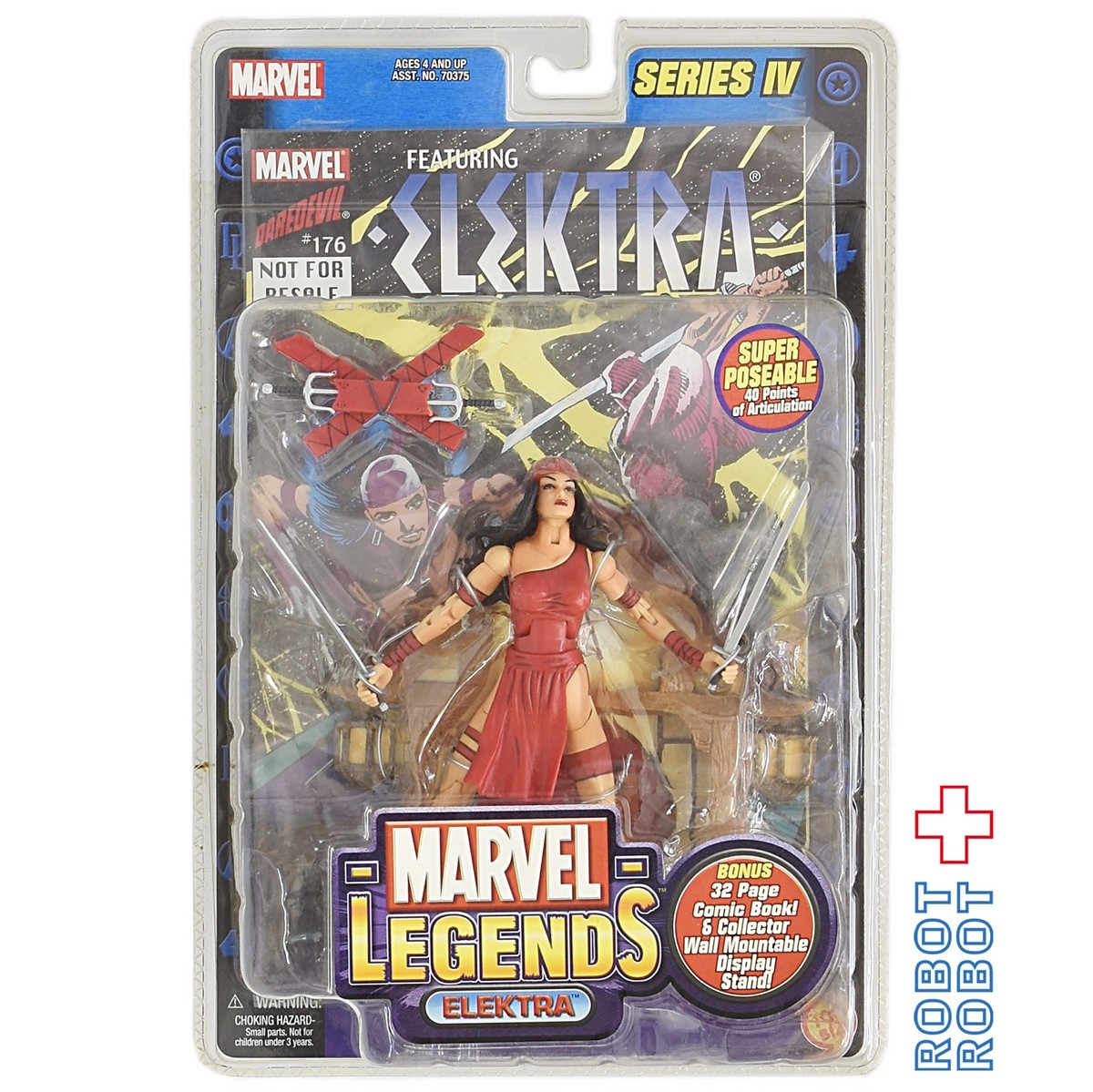 2002 ToyBiz Marvel Legends Series IV 4 ELEKTRA Figure MOC w// Comic