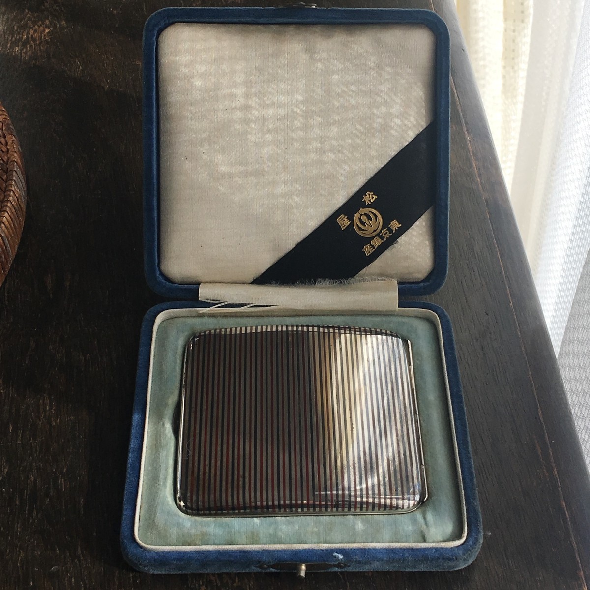 大正から昭和初期 松屋銀座 銀三色鍛造シガレットケース Bonbidou22