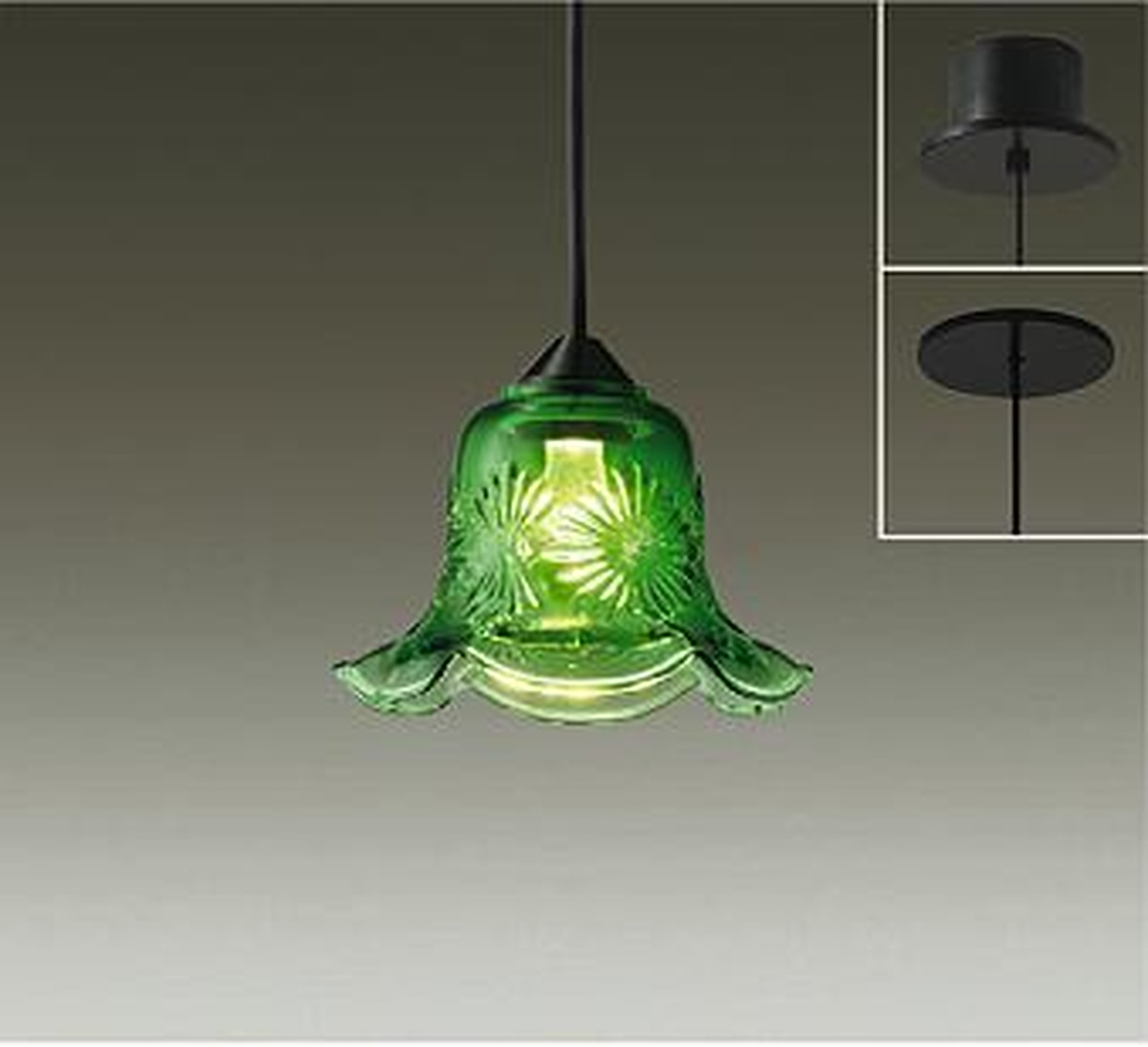 レアなグリーン（緑）系ガラスセードのコンパクトペンダントライトD【天井吊照明】 | おしゃれ・かわいい・レトロ・和風・お店向き「インテリア照明