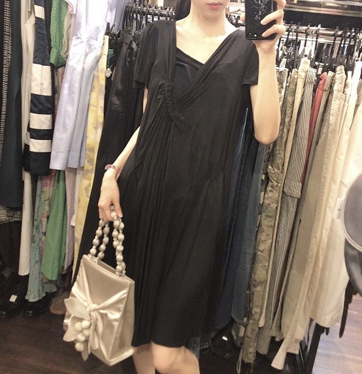 選べるサイズ展開 Sybilla シビラ タック チュニック キャミソール付き ワンピース 黒 Sale 公式 Viaante Com