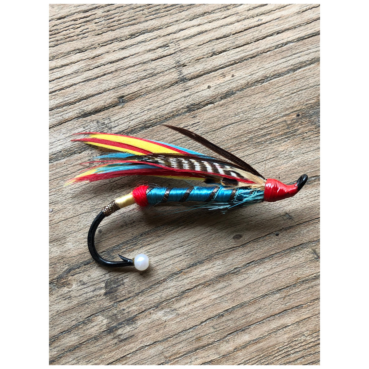 毛針 ブローチ ブルー 羽根 ハットピン フライフィッシング アクセサリー Choice