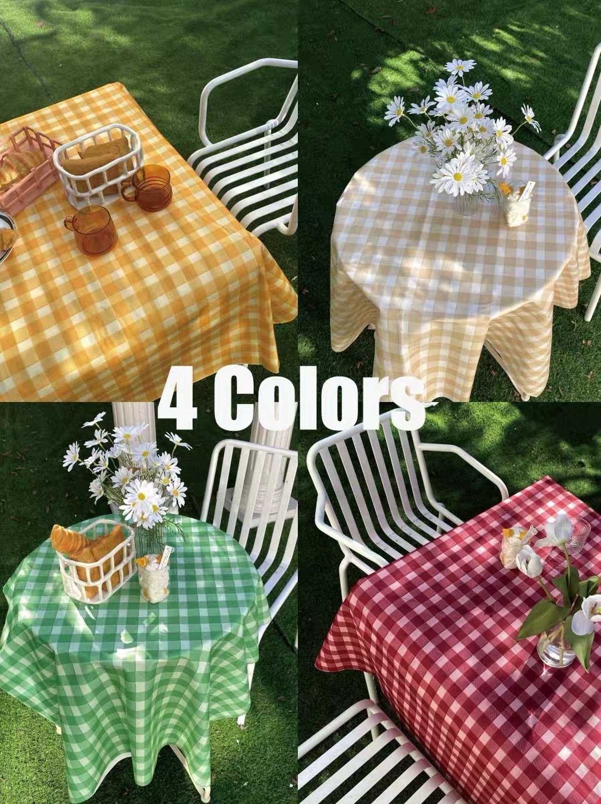 4colorsチェック柄テーブルクロス 韓国インテリア ギンガムチェック 韓国雑貨 Nuance You 韓国インテリア 韓国ファッション 北欧インテリア 海外インポート品 通販shop