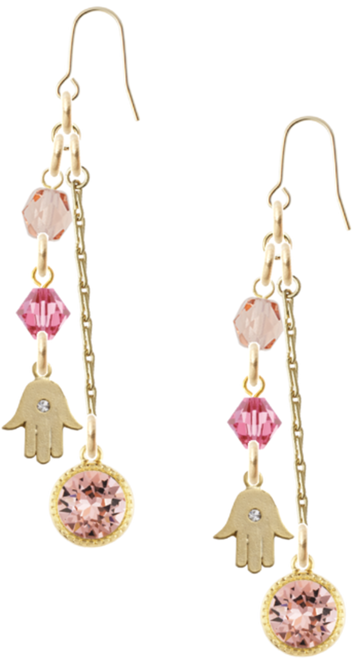 ハムサとスワロフスキーのピアス Pink ジャニーズwest 目立つライブアクセサリーショップ Horryhsj