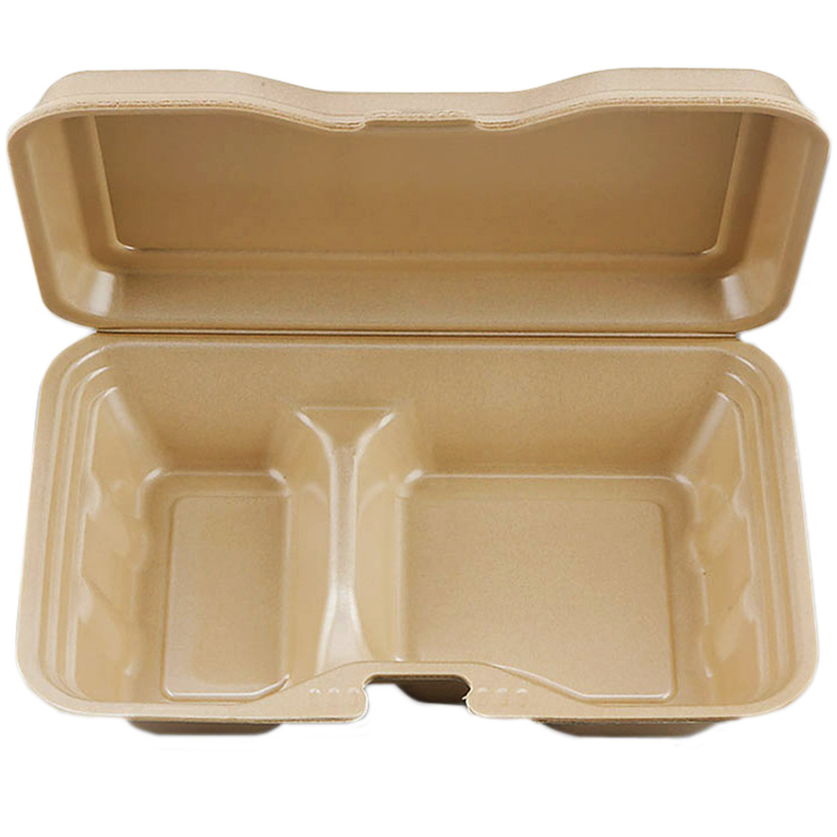 フードパック 折蓋付 50入 無地 キャメル ごはん約0g 仕切りあり Vk 612 2 パッケージプラザ渋沢店