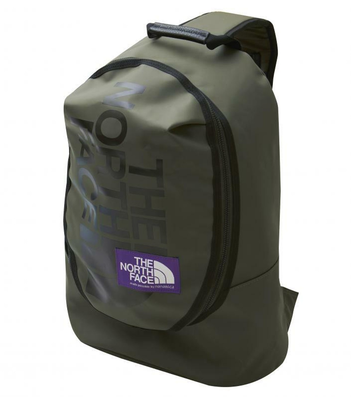 the north face purple label lightweight logo tape shoulder bag