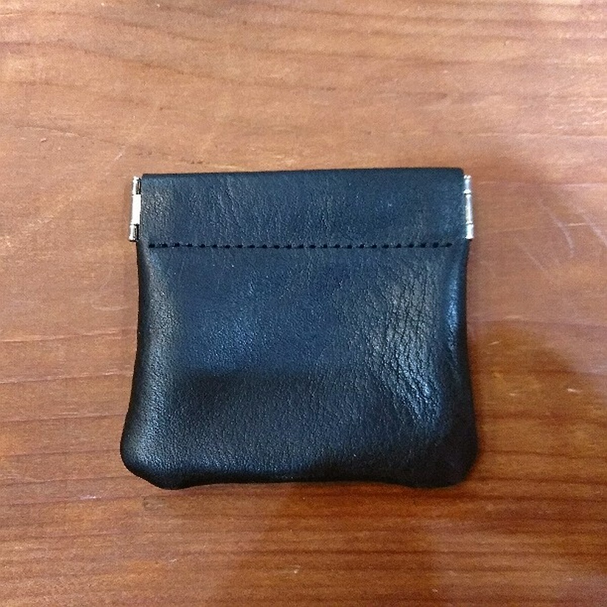 レザーキット バネ口金コインケース ブラック 型紙付き And Leather 初心者 中級者のための革素材 レザークラフト用品のお店