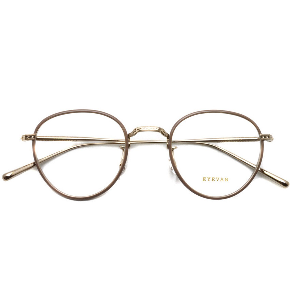 Eyevan アイヴァン Jonathan Wg C ホワイトゴールド ベージュ セル巻きメタルボストンフレーム 中目黒のメガネ サングラスセレクトショップ Props