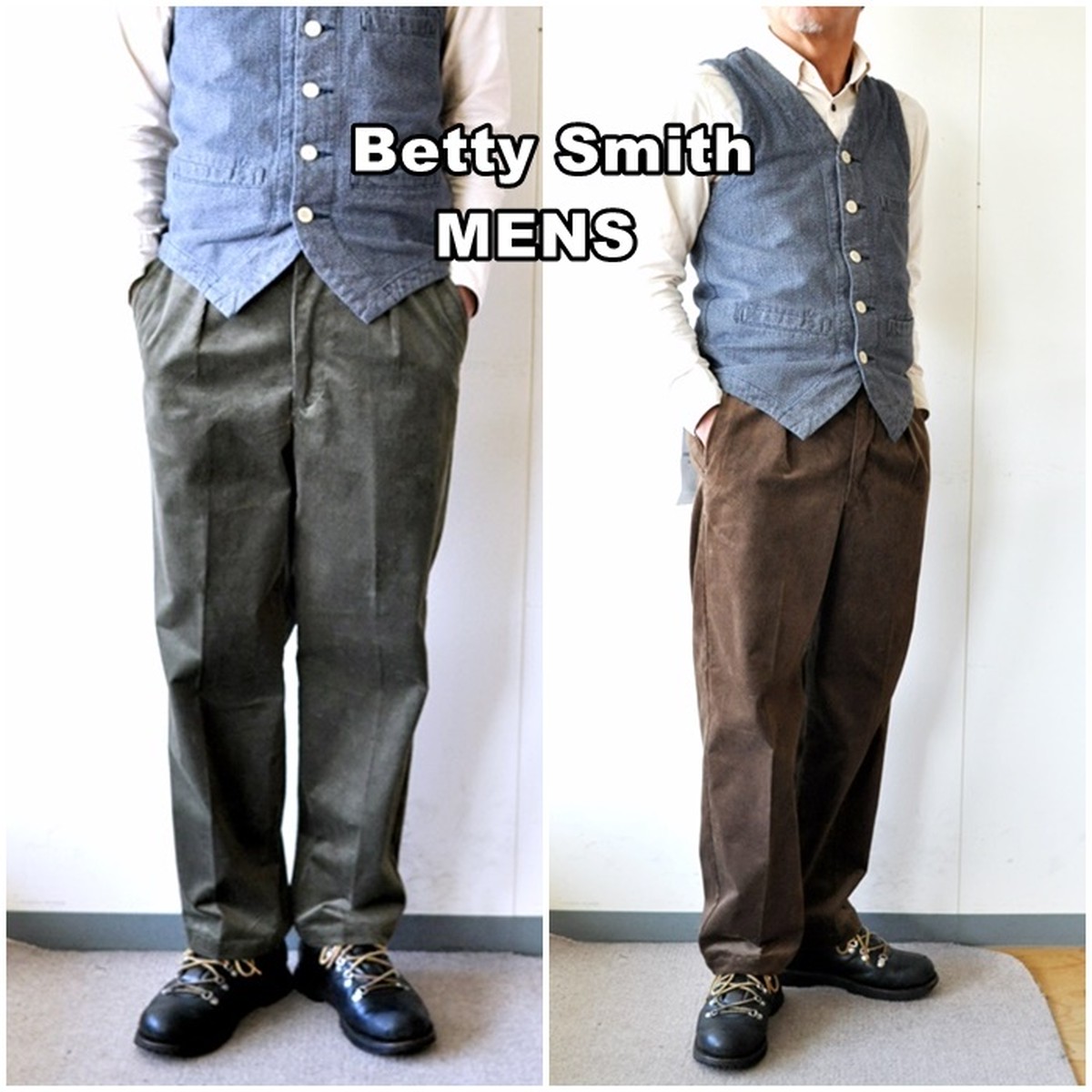 ベティスミス メンズ コーデュロイ ワイドパンツ Bam 5039d タックパンツ ブルーライン 佐賀県 武雄市 カジュアルセレクトショップ